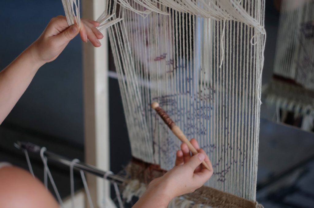 Weaving during a residency